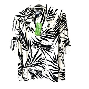 Lands End Women's Button-up Hawaiian Print Blouse, XS, S, M, L, XL, NWT